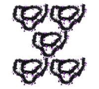 TEHAUX 5 Piezas Guirnalda Reutilizable y Colgar Fácil de Colgante para Fiesta Halloween en Fantasma Negro de Pet, Decoración Noche Hogar