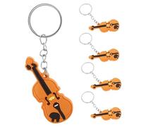 TEHAUX 5 Piezas Llavero Musical de Violín, Adorno Colgante de Llavero, Aleación de Zinc y Plástico, Naranja, para Souvenir Musical y Obsequio de Aficionados Música