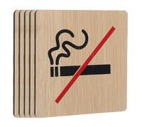 TEHAUX 5 Unidades De Cartel De Mesa Antitabaco De Madera Hecho A Mano Para Carpa Para Exteriores Aviso De No Fumar