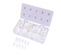 TEHAUX 500 Uñas Postizas Francesas de Cobertura Completa Hechas de Abs con 10 Tamaños Diferentes y Caja, Ideales para Manicura Casera y Fiestas