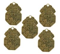 TEHAUX 5piezas Amitabha Brass Antique Keychain Key Hanging Ornament Colgante Decorativo De Latón De y Prosperidad Adorno Vintage Para Claves y Bolsos