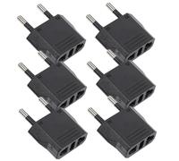 TEHAUX 6 Piezas Adaptador de Enchufe Americano Europeo Convertidor de Enchufe para Viaje y Hogar Compatible con Cargadores Portátiles y Dispositivos Eléctricos Diseño Compacto Negro