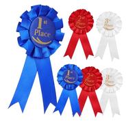 TEHAUX 6 piezas Cintas de para Primer Segundo y Tercer Lugar Cintas de Reconocimiento para Competencias Deportivas Escolares
