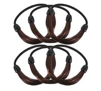TEHAUX 6 Piezas Coleteros Elegante Diseño Oscuro Coreano Material Marrón Plástico Elásticos Invisibles en Color Tela, Cómodos para Mujer y Uso Diario y Salidas Nocturnas
