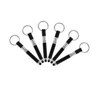 TEHAUX 6 Piezas Llavero con Lápices Táctiles Capacitivos Negros Stylus Portátil para Pantallas Táctiles de Teléfonos y Tablets Accesorio Práctico y Sensible