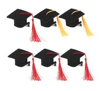 TEHAUX 6 Piezas Pinzas Cabello Accesorio Versátil Mini Birrete de Graduación Negro, Diseño Lindo y Fácil de Colocar para Ceremonias y Disfraces