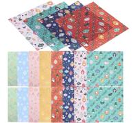 TEHAUX 60 Hojas de Papel Plegable Cuadrado Diseño Navideño para Scrapbooking y Manualidades Diy, Papel de Colores para Cortar y Pegar en Navidad