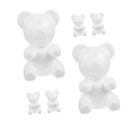TEHAUX 7 Piezas Osos de Espuma Blanca para Manualidades Modelos DIY de Figuras de Poliestireno Expandible para Bricolaje Decoración Artesanal y Arreglos
