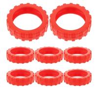 TEHAUX 8 Fundas Protectoras para Ruedas de Maletas en Silicona Antideslizante, Absorción de Impactos, Color Rojo China, Tamaño 55x55x15 Mm, para Proteger Maletas y Suelos Durante Viajes