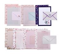 TEHAUX 8 Juego de Papel de Papelería A5 con Sobres Diseño Floral y Animal Papel Suave para Escribir Elegante y Chic para Cartas y Notas