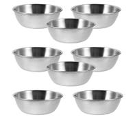 TEHAUX 8 Piezas Juego de Cuencos Redondos Multiuso y Resistente de Acero Inoxidable para Mascarillas Faciales Adecuado para Tratamientos Caseros y Profesionales en Spa