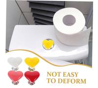 TEHAUX 8 piezas Pulsadores de Inodoro Forma de Corazón Accesorios Portátiles para Tanque de Inodoro Botones de Repuesto Resistentes y Fáciles de Instalar Colores Rojo Blanco y Rosa de