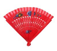 TEHAUX Abanico Español de Madera Roja Plegable Grande Diseño Hueco Doble Cara para Danza Tradicional Abanico de Mano Decorativo y Portátil Adecuado para Eventos y Viajes