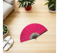 TEHAUX Abanico Plegable Grande de Bambú para Fiestas Edm y Carnaval Abanico de Mano Circular Estilo Chino Ligero y Resistente Accesorio para Baile y Eventos al Aire Libre