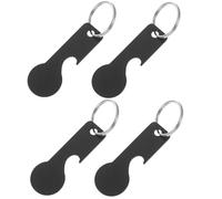 TEHAUX Abridor de Botellas Portátil de Acero Inoxidable 4 Piezas Llavero y Ficha Colgante para Carrito de Compras, Compacto y Fácil de Transportar, Útil para Uso Diario y Supermercado