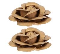 TEHAUX Adornos para Zapatos de Mujer Flores Doradas de PU Clips Decorativos para Botas y Zapatillas Accesorios Desmontables para Boda y Fiesta Decoración Elegante para Calzado