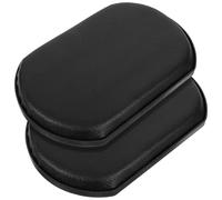 TEHAUX Almohadillas de Pantorrilla para Silla de Ruedas, Reposapiernas Ajustables de Piel Negra, Soporte Ergonómico para Reposapiés, 2 Piezas, Accesorios para Movilidad y Confort Diario