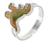 TEHAUX Anillo Ajustable del Estado de Ánimo Niñas Anillo Infantil Que Cambia de Color Temperatura Diseño de Dinosaurio de Aleación de Zinc Ligero y Resistente Obsequio para Fiestas