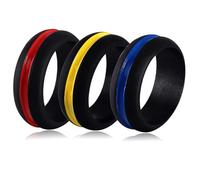 TEHAUX Anillo de Joyería para Parejas de Silicona, Elegante y Encantador, Resistente a Rayaduras, Paquete de 3 Piezas para Bodas y Aniversarios Color Aleatorio