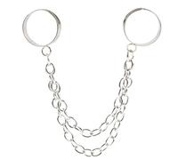 TEHAUX Anillos de Cadena Ajustables para Mujer y Hombre Doble Cadena de Aleación Resistente Estilo Gótico Vintage 2 Piezas para Dedo Índice Joyería Estética de Moda