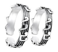 TEHAUX Anillos De Pareja Abiertos De Nota Musical Vintage, Ajustables, Acero Inoxidable, Unisex, Ideales Para Obsequio San Valentín y Uso Diario, Talla Ajustable
