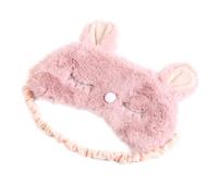TEHAUX Antifaz para Dormir de Seda y Felpa, Color Rosa Salmón, Diseño Conejito, 1 Pieza, Venda para Ojos, Bloquea la Luz para Viajes y Descanso en Casa
