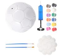 TEHAUX Balón de Fútbol 3 Tamaño Pequeño sin Color para Pintar, Kit de Manualidades DIY 7 Piezas, Pelota sin Terminar para Colorear y Firmar, Uso Exterior para Actividades Color Aleatorio