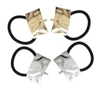 TEHAUX Bandas Elásticas Cabello de Metal y Goma, 4 Piezas Buena Elasticidad y Diseño que No Daña el Pelo, Ideales para Mujeres y Niñas en Viajes o Trabajo