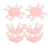 TEHAUX Bandeja Decorativa para Chocolates 50 Unidades Papel Borde de Encaje para Envoltorios de Dulces Boda Rosa Suministros para Envolver Regalos y Decoración