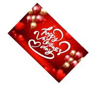 TEHAUX Banner Colgante de Poliéster Rojo Patrón de Globos para Decoración en Celebraciones de San Valentín y Sesiones Fotográficas