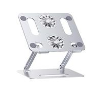 TEHAUX Base Refrigerante Ajustable de Aluminio para Laptop y Tablet Soporte con Doble Ventilador Silencioso y Diseño Ergonómico Compatible con Portátiles para Enfriamiento y Uso