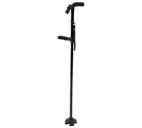 TEHAUX Bastón de Senderismo Plegable Bastón de Paseo de Aleación de Aluminio con Luz Led, Ajustable, Negro, 1 Pieza para Personas Mayores y Actividades al Aire Libre
