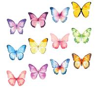 TEHAUX Blocs de Notas Adhesivas Pegatinas de Mariposas Acuarela, 12 Unidades, Papel Autoadhesivo para Oficina y Uso Diario, Etiquetas Portátiles para Notas y Recordatorios