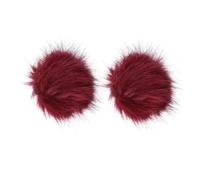 TEHAUX Bolas de Lana Artificial Simulada 2 Unidades 8-9 CM Burdeos Elástico para Decoración de Zapatos Ropa y Sombreros Accesorios de Bolas de Peluche