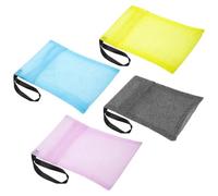 TEHAUX Bolsa de Jabón de Nailon 4 Piezas, Colores Gris, Rosa, Amarillo y Azul, para Ducha y Limpieza, Bolsa de Pastilla de Jabón Espumosa y Almacenamiento Rápido