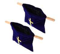 TEHAUX Bolsa de Terciopelo Azul Grande para Donaciones Religiosas con Bordado Cruzado, 43 X 25 Cm, 2 Unidades, Bolsa de Colecta Iglesia Adecuado para Comunión, Bautizos y Ceremonias