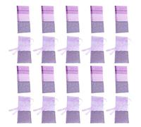 TEHAUX Bolsitas Pequeñas Bolsas Vintage 20 de Lavanda Vacías Pack de 20 Unidades de Organza y Algodón Cintas para Fragancia en Armario o Coche