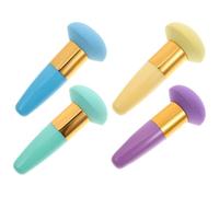 TEHAUX Borla de Látex para Polvos Asa 4 Piezas Colores Verde, Morado, Amarillo y Azul para Maquillaje en Polvo Suelto, Tamaño Compacto y Portátil para Uso Facial Diario Viaje