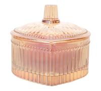 TEHAUX Borla de Polvo con Estuche en Forma de Corazón de Felpa y Vidrio, Portátil y Lavable, Adecuado para Bodas y Fiestas, Organizador Elegante para Maquillaje