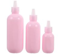TEHAUX Botellas de Viaje Exprimibles 3 Piezas Set Rosa, Botellas Vacías para Cosméticos, Dispensador Plástico Portátil para Gel, Champú y Loción, Diseño Antidesbordamiento para Cuidado