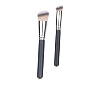 TEHAUX Brochas de Maquillaje para Base y Polvos 2 Piezas Tamaño Mediano Fibra Sintética Suave para Mujer Uso Diario y Profesional