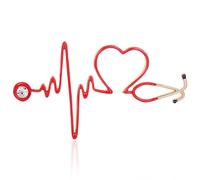 TEHAUX Broche de Aleación Diseño Electrocardiograma para Mujer, Pin Decorativo para Ropa y Mochila, Accesorio Creativo en Forma de Latido del Corazón, Adecuado para Uso Diario y Obsequio