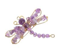 TEHAUX Broche de Libélula de Cristal Dorado Amatista Pin de Solapa Artesanal para Mujer Accesorio Ligero para Vestidos Bufandas y Suéteres Joyería Elegante y Versátil