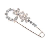 TEHAUX Broche de Solapa de Flor Cristales de Gemas de Imitación, Pin Decorativo para Ropa y Mochila, Diseño de Aleación Brillante para Mujer, Accesorio Elegante para Suéter y Camisa