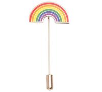 TEHAUX Broche de Tira de Arcoíris Lgbt con Aguja Larga, Insignia Gay Metálica Colorida para Solapa, Pin de Pecho Lésbico, Accesorio de Orgullo para Ropa y Eventos, 1 Pieza