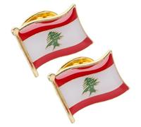 TEHAUX Broche de Viaje Internacional Bandera del Líbano, 2 Piezas de Aleación Ligera para Mochila y Sombrero, Accesorio Elegante para Eventos Formales