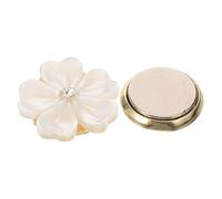 TEHAUX Broche Magnético de Flor Natural de Concha Broche Floral de 5 Pétalos para Ropa Accesorio Decorativo Ligero para Bufandas Mochilas y Prendas Diarias