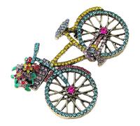 TEHAUX Broche Metálico de Bicicleta Pedrería, Pin de Solapa para Mujer, Accesorio para Ropa Femenina y Bolsos, Adecuado para Ocasiones Obsequios y Regalos, Dimensiones 2.87X2.04In