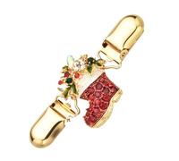 TEHAUX Broche para Chal Navideño de Aleación Clip para Suéter y Cárdigan Accesorio de Ropa para Mujer Diseño de Bota de Navidad Cierre Firme y Antideslizante Obsequio Festivo