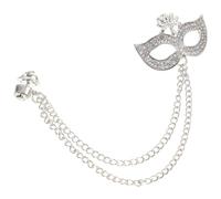 TEHAUX Broche Portátil y Resistente para Mujer de Cadena Forma de Máscara Aleación Plata Accesorio Elegante para Cumpleaños o Navidad